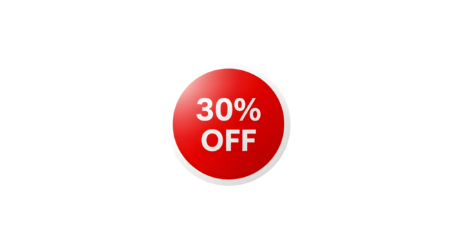 Red 30 Percent Off Sale Sticker Icon Black Background