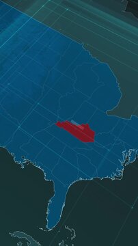 Vertical portrait, zoom in to the map of Kentucky state, with text and textless