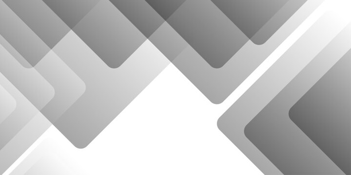 Abstract minimal geometric white and gray light background design. white transparent material in triangle diamond and squares shapes in random geometric pattern.