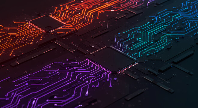 Abstract Neon Digital Interface