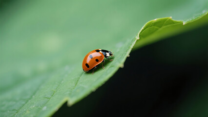 Fototapeta premium ladybug on leaf