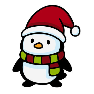 niedlicher Pinguin zu Weihnachten Icon
