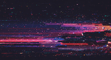 Cinematic Glitch Screen with Pixel Distortion