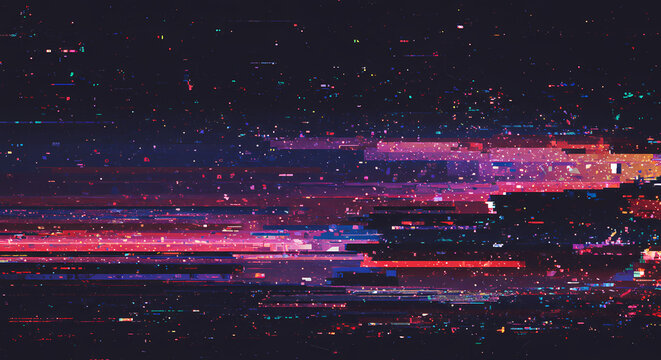 Cinematic Glitch Screen with Pixel Distortion - Powered by Adobe