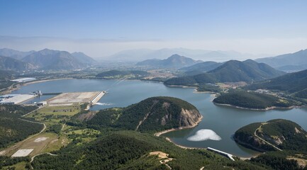 Naklejka premium lake in the mountains