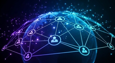 Global Network of Interconnected People Representing Worldwide Communication