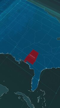 Vertical portrait, zoom in to the map of Alabama state, with text and textless