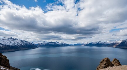 lake and mountains