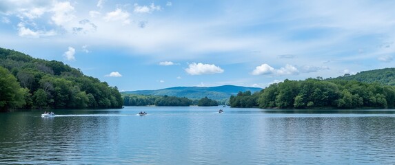 lake and mountains