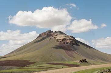 mountain and clouds