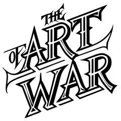 The art of war typography in black and white