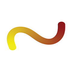 Curved gradient line blending yellow orange and red abstractly beautifully
