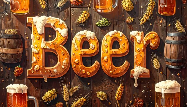 Delicious Golden Beer Font Design.