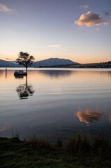 sunset over the lake