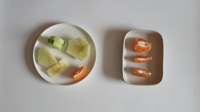Simple Apple Slices on White Plate &mdash; Modern Minimal Food Styling