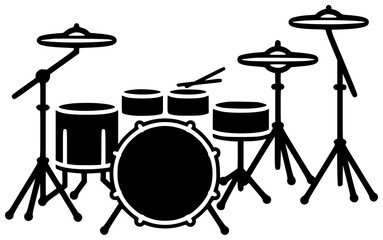 music illustration instrument silhouette musical logo concert icon guitar outline jazz drum art band sound musician piano entertainment festival shape for vector graphic background