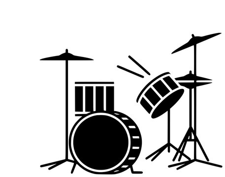 music illustration instrument silhouette musical logo concert icon guitar outline jazz drum art band sound musician piano entertainment festival shape for vector graphic background - Powered by Adobe