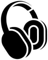 accessory illustration music silhouette technology logo sound icon audio outline headset modern equipment entertainment headphones device listen wireless stereo shape with vector graphic background