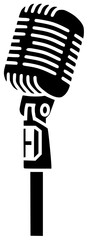 microphone illustration audio silhouette entertainment logo technology icon sound outline mic music studio voice speech karaoke concert broadcast record shape women vector graphic background