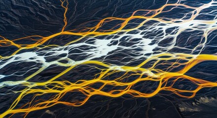 Aerial View of Braided Yellow River