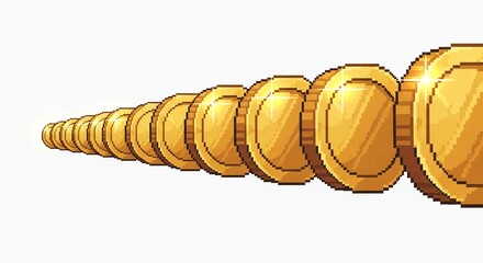 Gold coins spiral with transparent background