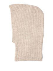 Ribbed knit beanie hat with folded brim isolated on a transparent background image