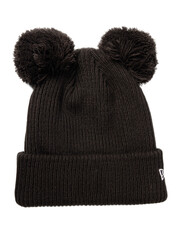 Ribbed knit beanie hat with folded brim isolated on a transparent background image