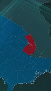 Vertical portrait, zoom in to the map of Michigan state, with text and textless