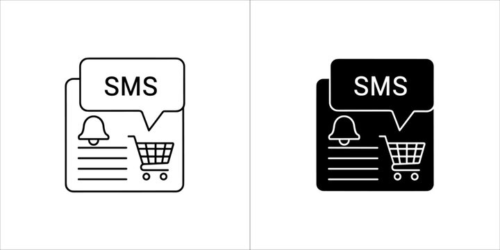 Sms notification glyph icon mobile marketing