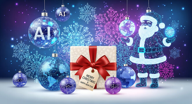 Celebrating a High-Tech Christmas Digital Santa and AI-Powered Ornaments Infuse the Festive Season with Futuristic Innovation and a Special Present