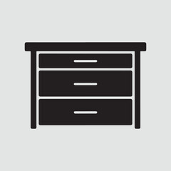 Office Desk Drawer Container Storage Solid Icon