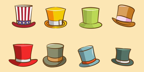 Collection of Colorful Top Hats