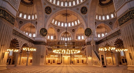 Obraz premium Interior view of the Yeni Cami mosque in Istanbul, Turkey.