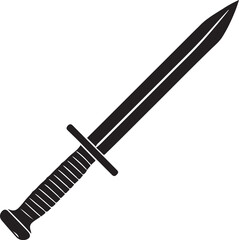 weapon Bayonet icon silhouette on white background