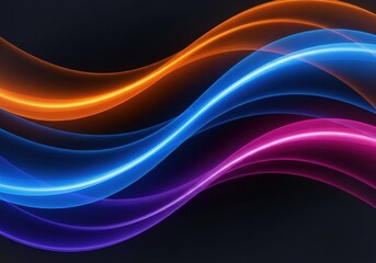 Abstract Fluid Blue and Orange Curves