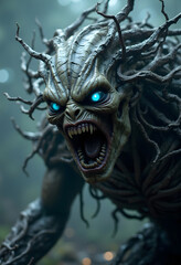 Furious Forest Guardian with Glowing Eyes