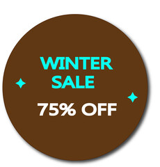 Winter sale seventy five percent off deal discount promotion advertising seasonal shopping special offer badge