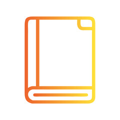 a flat gradient outline icon of a closed book for web and graphic design