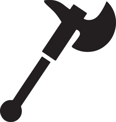 weapon Halberd axe icon silhouette on white background  