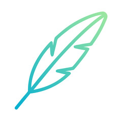a flat gradient outline icon of a feather pen for web and graphic design © Tamanna