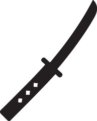 weapon Katana icon silhouette on white background  