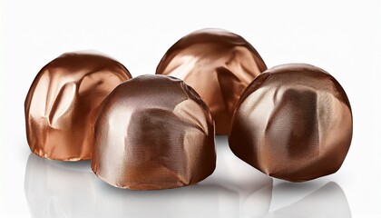 Obraz premium chocolate brown candy in glossy foil wrapper