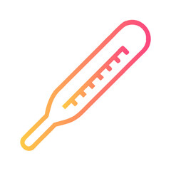 a flat gradient outline icon of a thermometer for web and graphic design