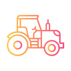 a flat gradient outline icon of a tractor for web and graphic design