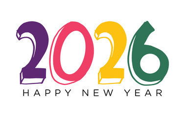 

Modern Happy New Year 2026 Vector Illustration, High Resolution Vector art, Stylish, Elegant, Simple,