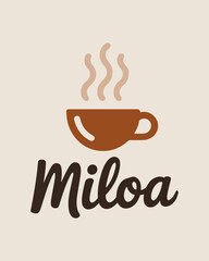 Obraz premium Cozy Hand-Drawn Coffee Cup Logo for Coloring Book Brand