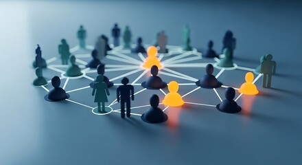 Connected People Network Illustration Teamwork Leadership Social Media Connection Digital Transformation Communication Technology and Global Business Professional High Quality Stock Content 