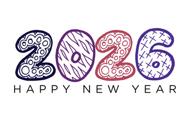 

Modern Happy New Year 2026 Vector Illustration, High Resolution Vector art, Stylish, Elegant, Simple,