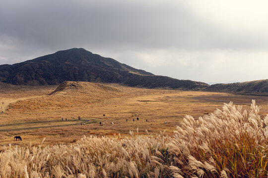 Mount Aso Volcano in Kumamoto, Japan