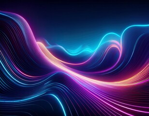 cyberwave background with curved glowing waves